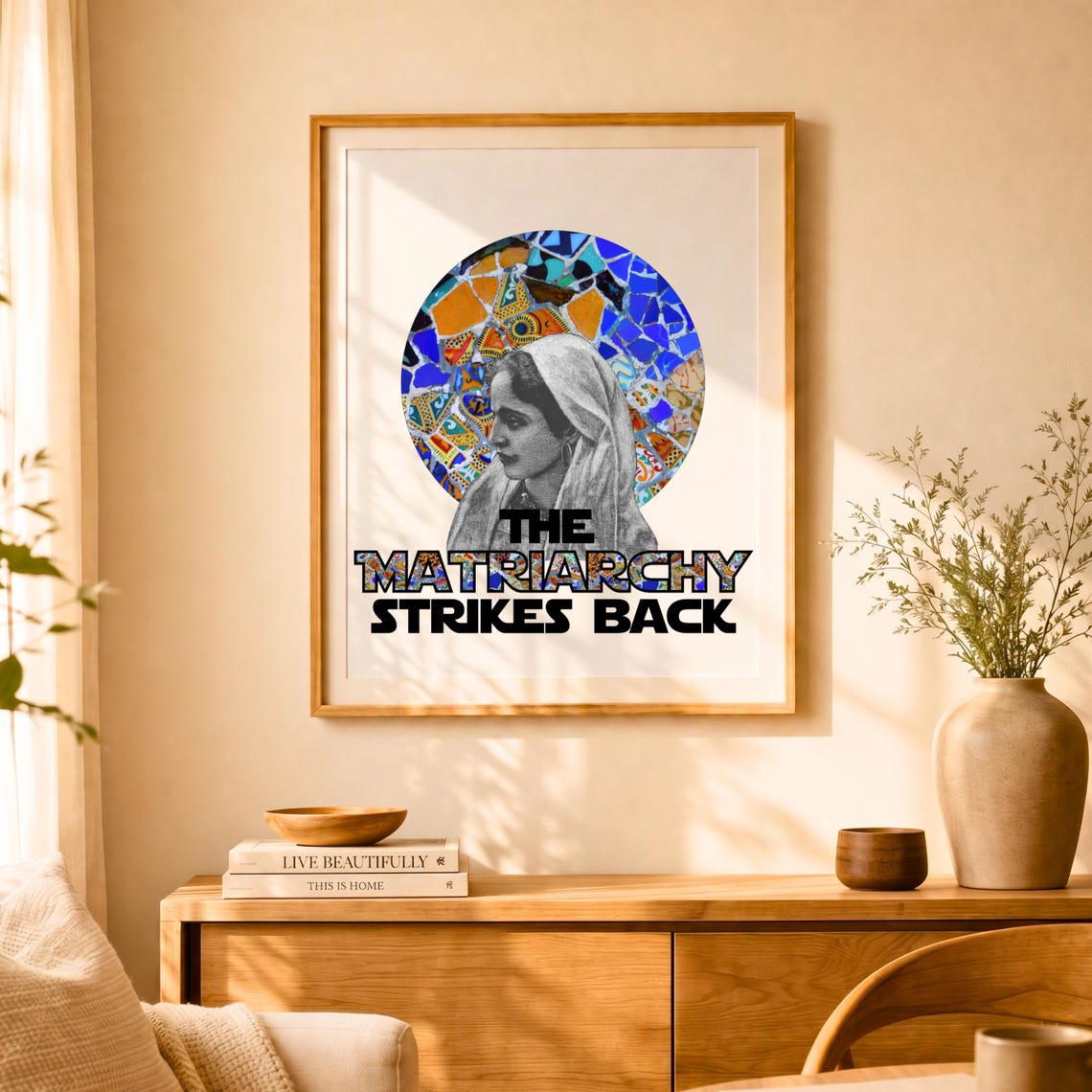 The Matriarchy Strikes Back Poster, Mosaic Woman Portrait, Statement ...