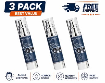 3 PACK Particle 6 in 1 Face Cream for Men Men's Daily Hydrating Moisturizer Vitamin C Jojoba Oil Vitamin E Hyaluronic Healthy Skin 1.7 FL OZ