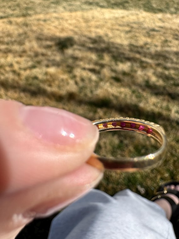 Natural ruby, solid 14k gold ring - Size 4.5 - image 3