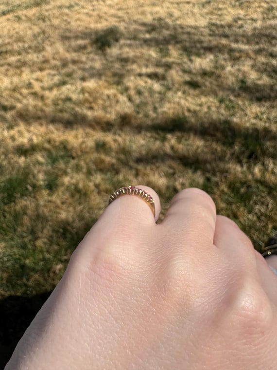 Natural ruby, solid 14k gold ring - Size 4.5 - image 2