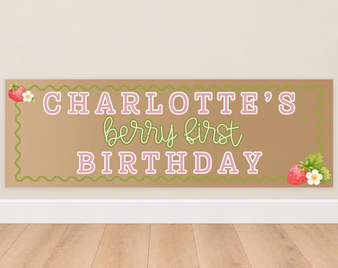 Berry First Birthday Banner