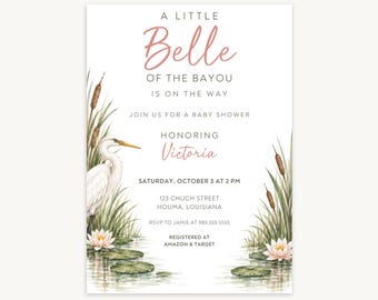 Belle of the Bayou Baby Shower Invitation