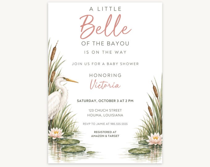 Belle of the Bayou Baby Shower Invitation