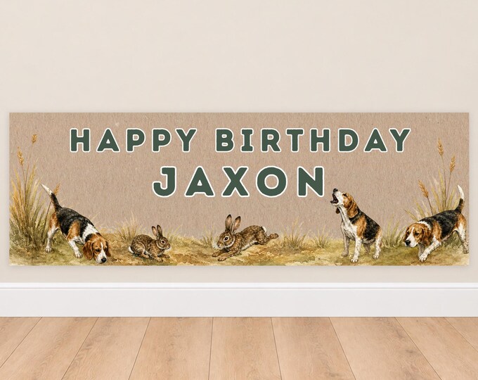 Round Up the Hounds Birthday Banner