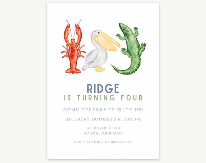 Bayou Buddies Birthday Invitation
