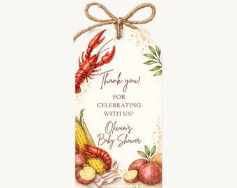A Little Crawfish Baby Shower Favor Tags