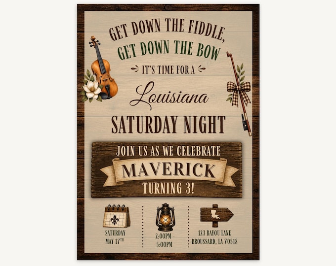 Louisiana Saturday Night Birthday Invitation