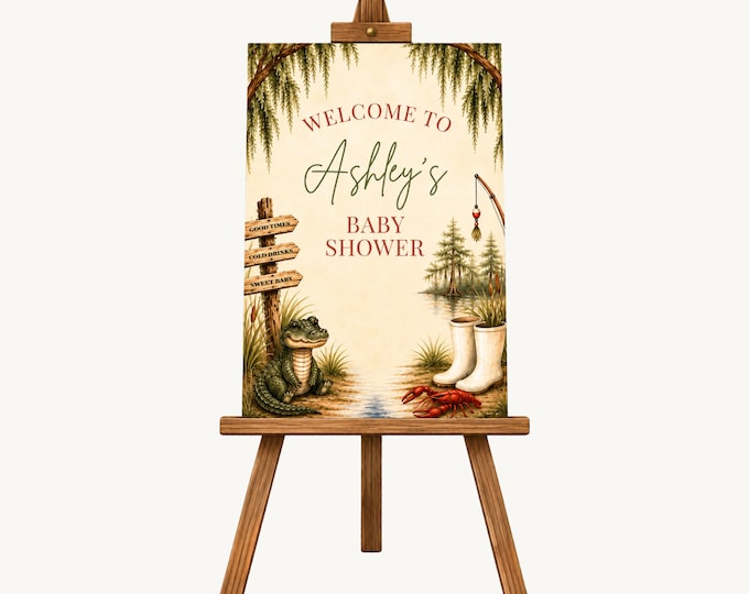 A Little Coonass Baby Shower Welcome Sign