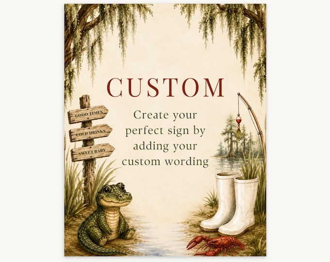 A Little Coonass Baby Shower Party Sign