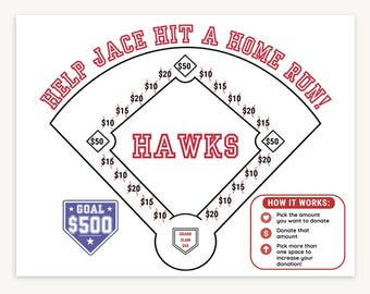 Baseball Fundraiser Donation Board