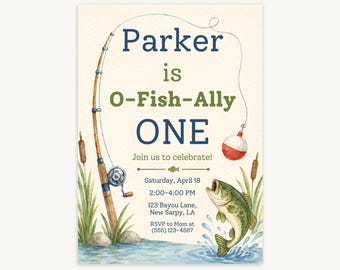 O-Fish-Ally One Birthday Invitation