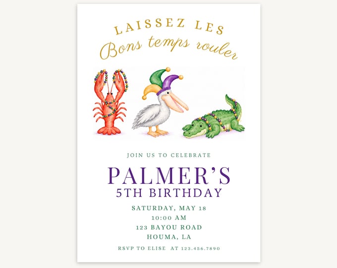 Mardi Gras on the Bayou Invitation