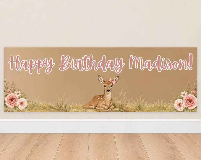 Calling All Party Animals Birthday Banner - Pink