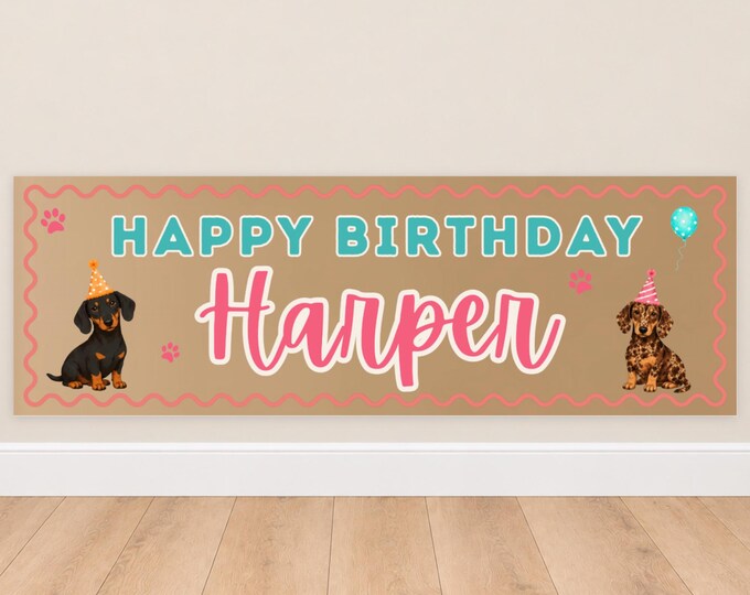 A Weenie Bit Older Dachshund Birthday Banner