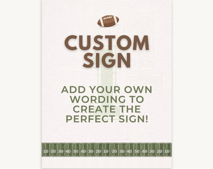 First Year Down Football Editable Birthday Party Sign