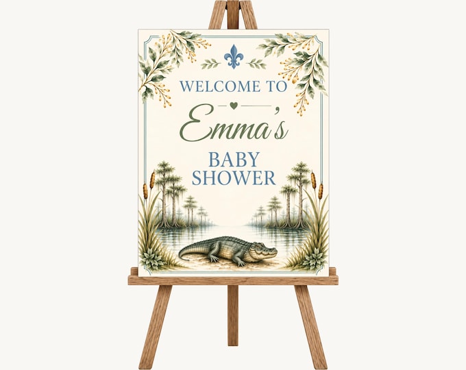 A Little Cajun Baby Shower Welcome Sign