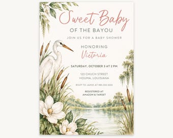 Sweet Baby of the Bayou Baby Shower Invitation