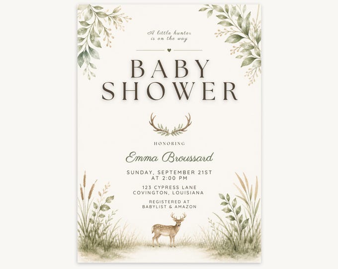 A Little Hunter Baby Shower Invitation