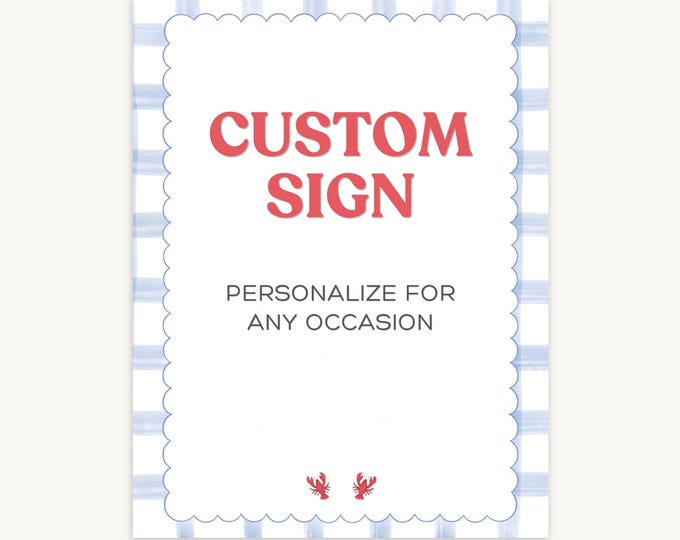Crawfish Boil Birthday Party Sign - Blue