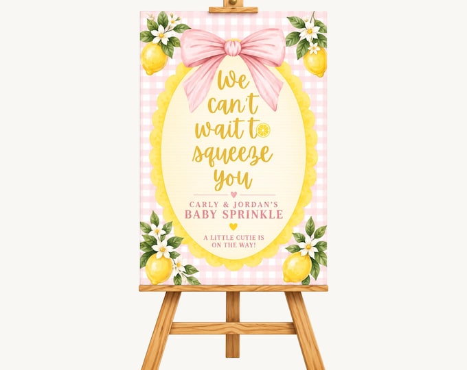 We Can’t Wait to Squeeze You Baby Sprinkle Welcome Sign – Pink