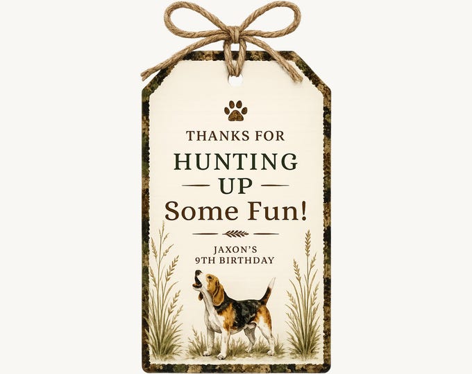 Round Up the Hounds Birthday Favor Tags
