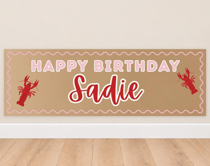 Crawfish Boil Birthday Welcome Sign - Pink