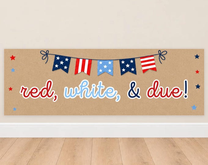 Red White & Due Patriotic Baby Shower Banner