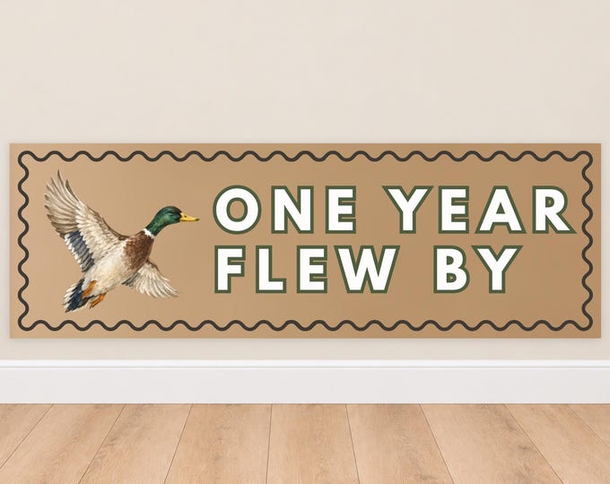 One Year Flew By Birthday Banner