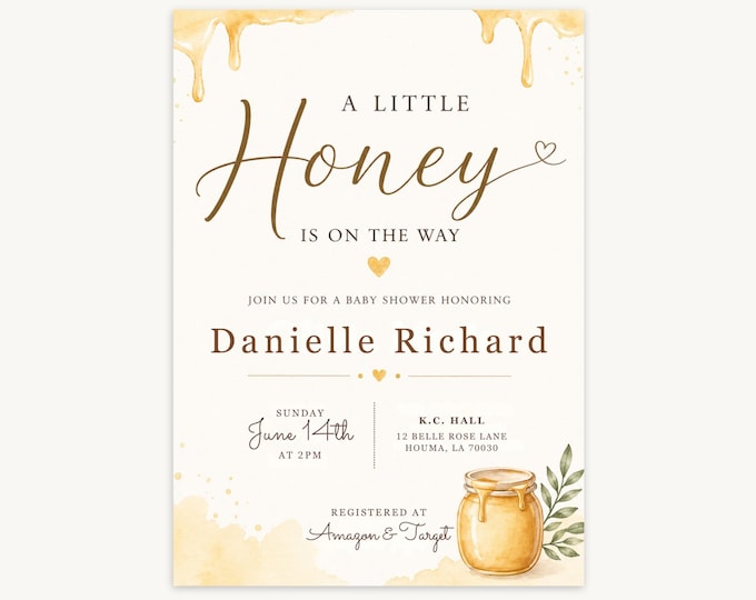 A Little Honey Baby Shower Invitation