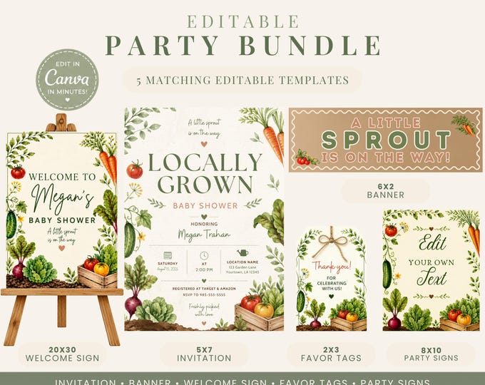 Locally Grown Baby Shower Party Bundle