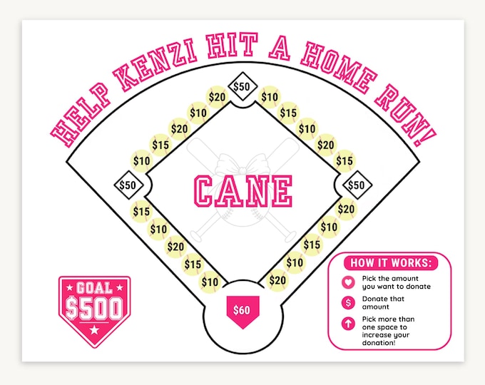 Softball Fundraiser Donation Board