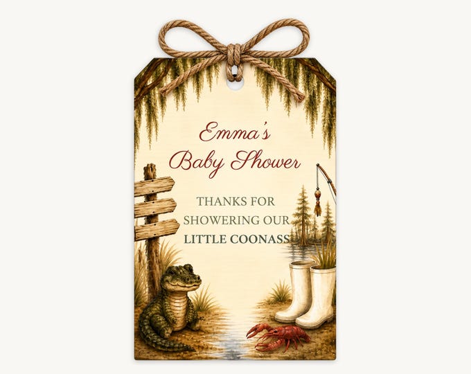 A Little Coonass Baby Shower Favor Tags