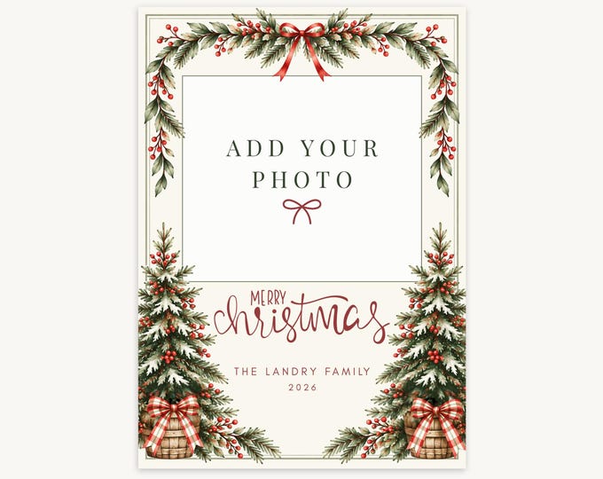 Vintage Christmas Tree Farm Photo Card