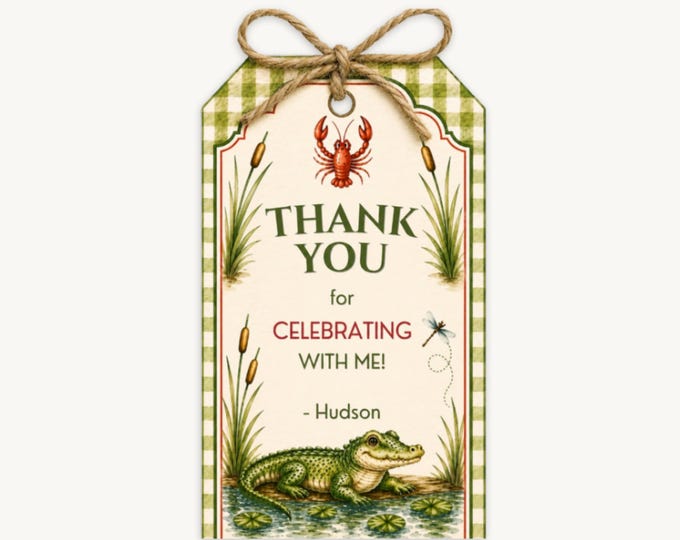 Two da Bayou Birthday Favor Tags