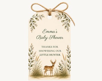 A Little Hunter Baby Shower Favor Tags