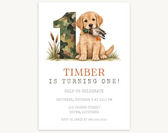 Little Hunting Buddy First Birthday Invitation