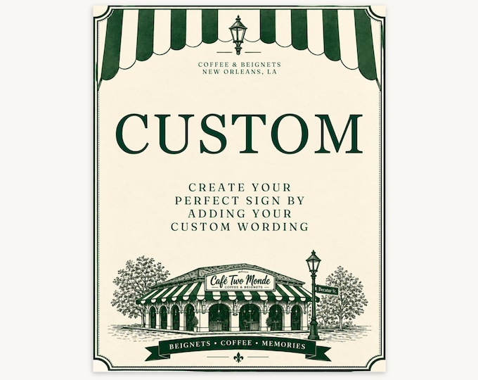 Cafe Two Monde Editable Birthday Party Sign