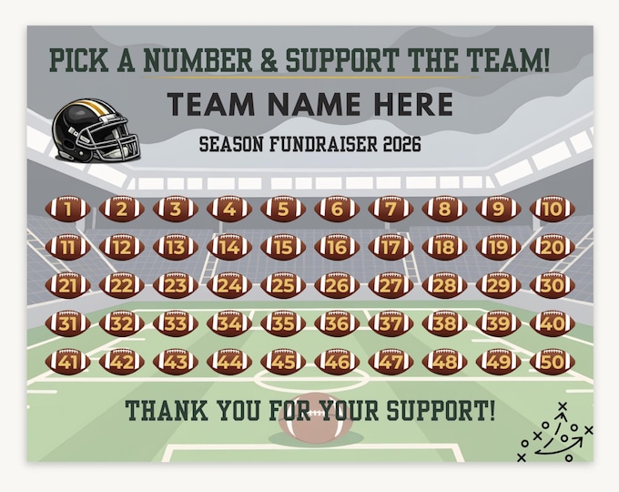 Football Team Fundraiser Donation Board