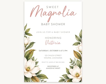 Sweet Magnolia Baby Shower Invitation