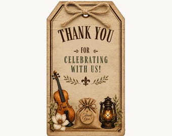 Louisiana Saturday Night Birthday Favor Tags