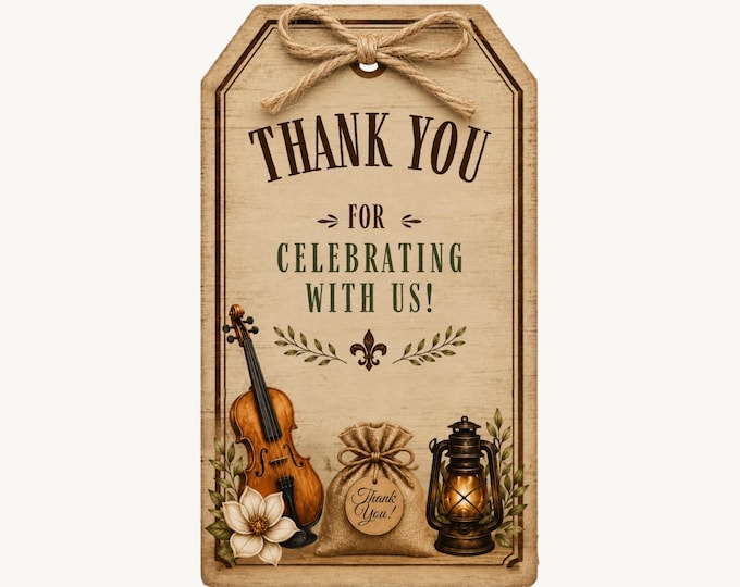 Louisiana Saturday Night Birthday Favor Tags