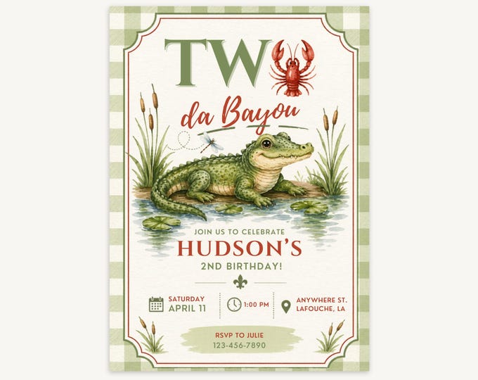 Two da Bayou Birthday Invitation