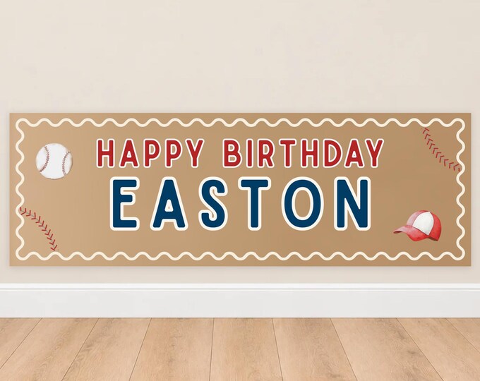 Little Slugger Baseball Birthday Banner