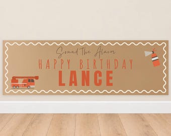 Fire Station Birthday Banner