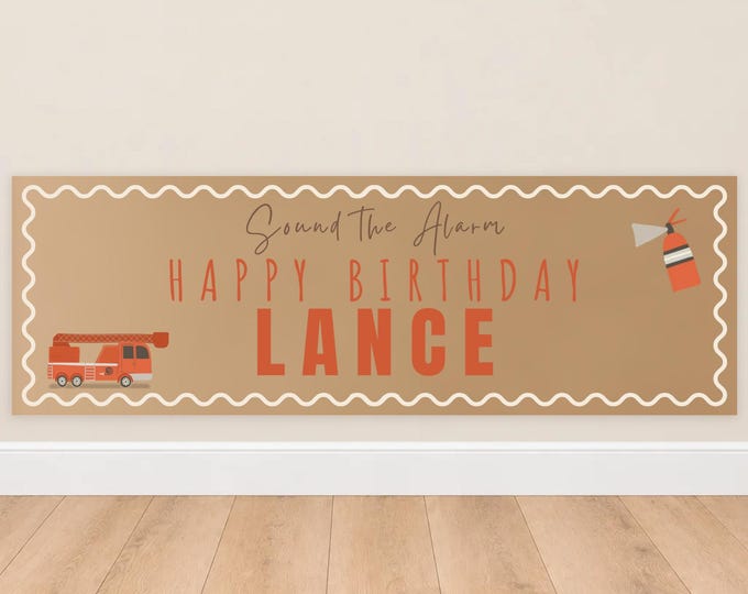 Fire Station Birthday Banner