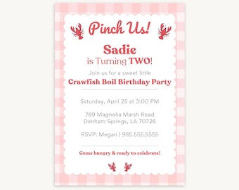 Crawfish Boil Birthday Invitation - Pink