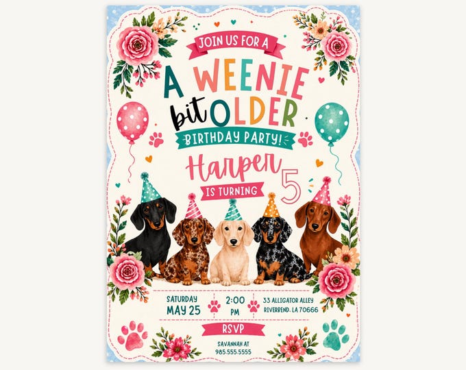 A Weenie Bit Older Birthday Invitation