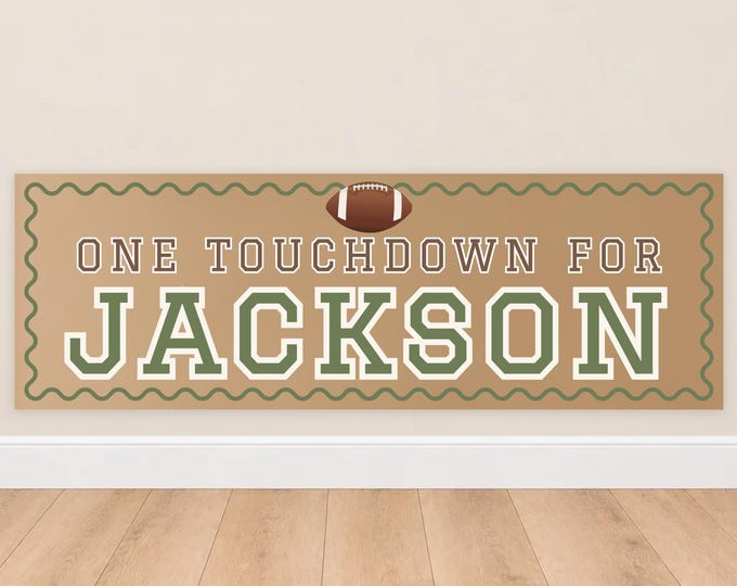 First One Down Football Birthday Banner