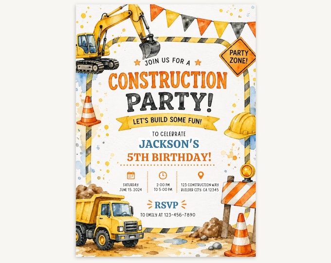 Let's Build Some Fun Birthday Invitation