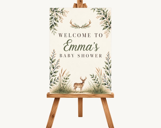 A Little Hunter Way Baby Shower Welcome Sign
